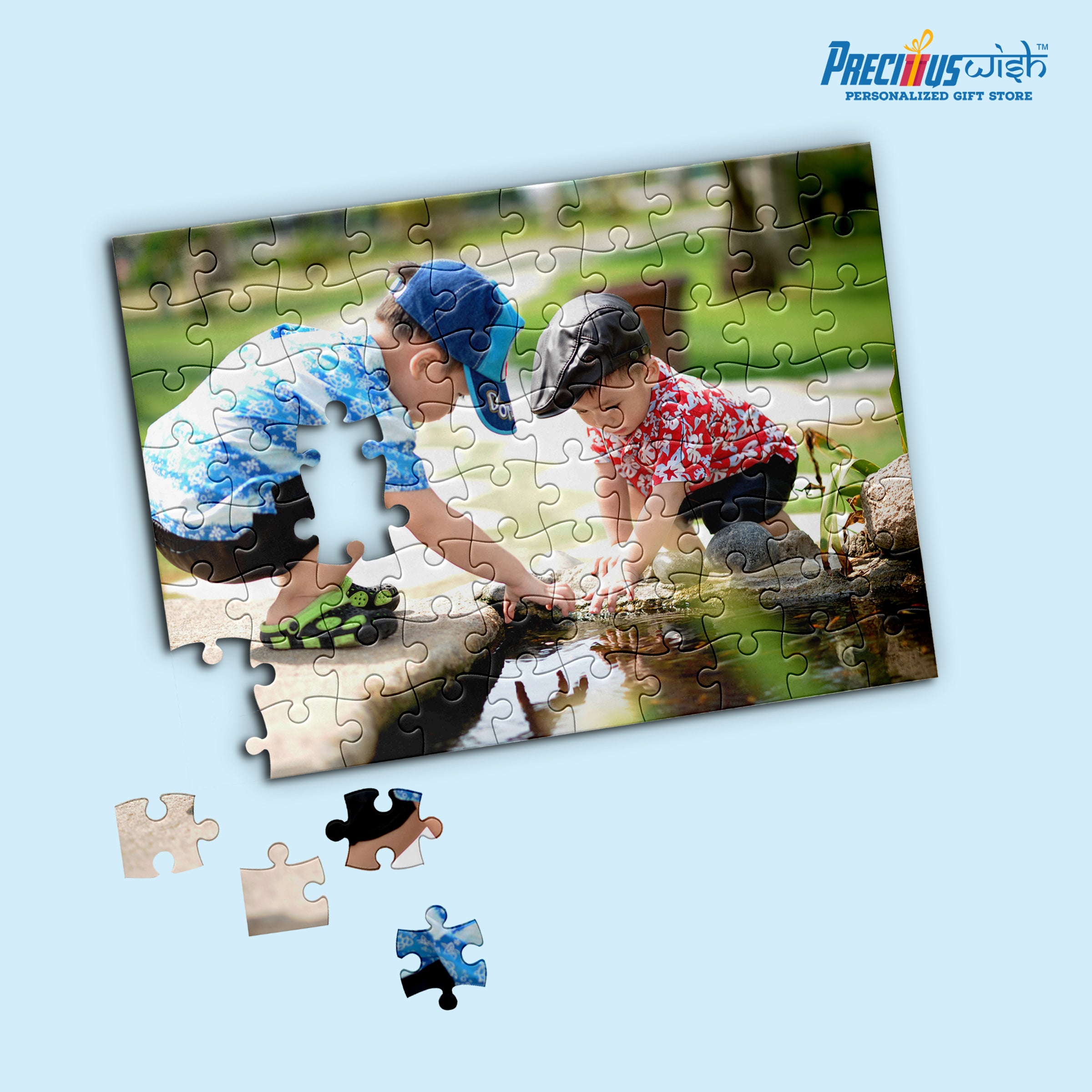 Customized Jigsaw Puzzle With Kids Photo Rectangle Horizontal