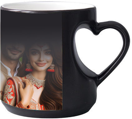 Personalized Image on Inner Heart Handle Shape Magic Mug
