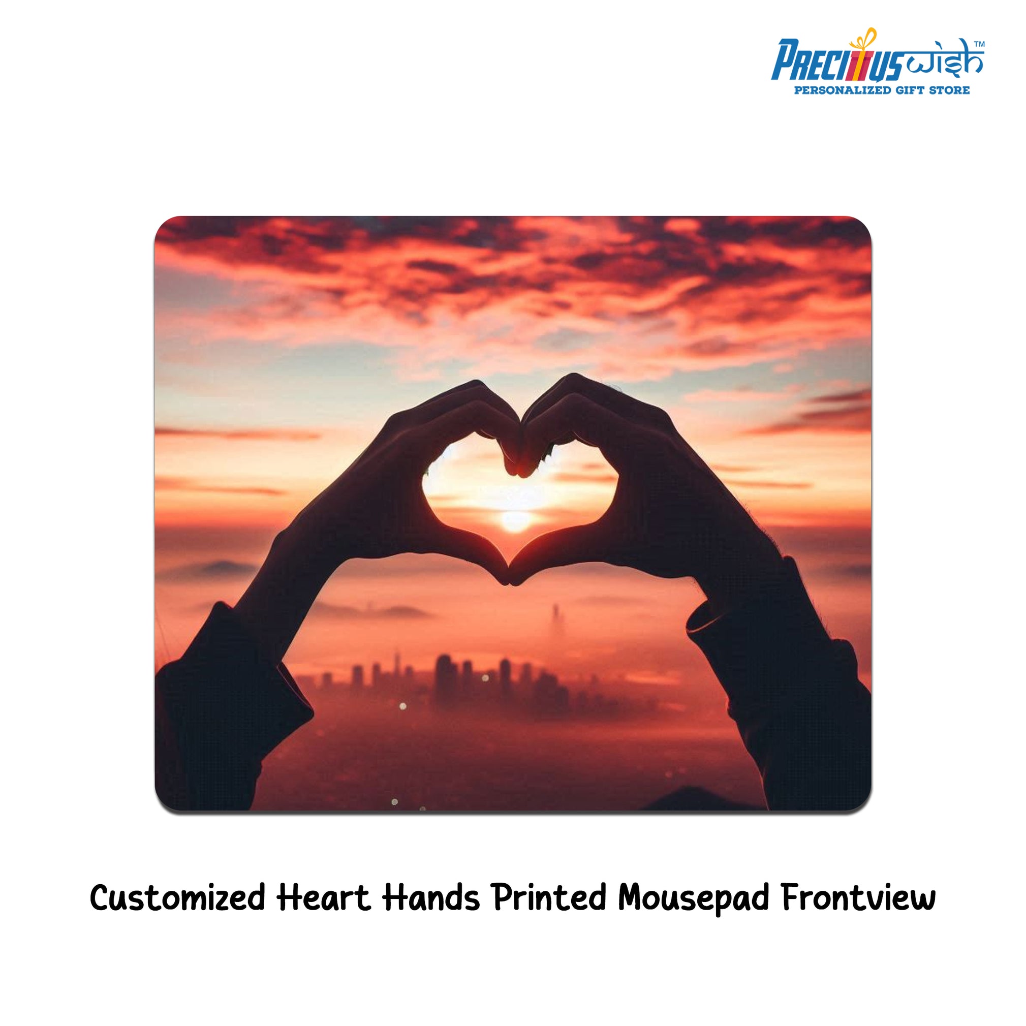 Customized Heart Hands Printed Mouse_Pad