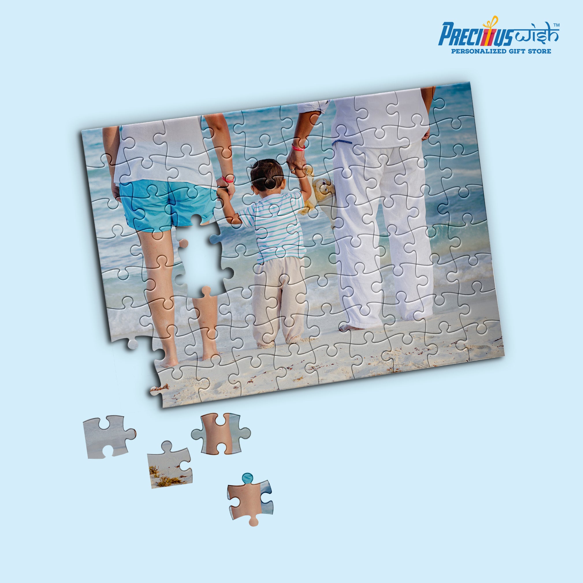 Customized Jigsaw Puzzle With Family Photo Rectangle Horizontal