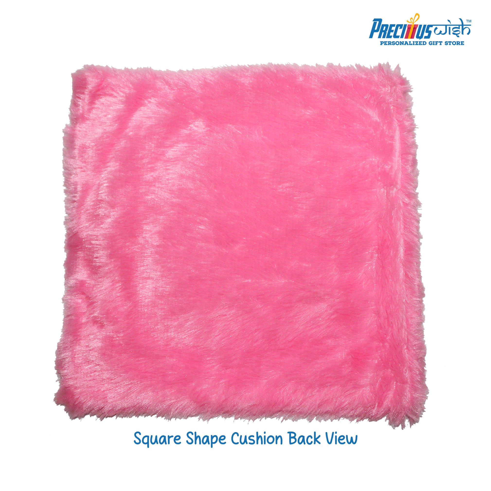 Customized Square Shaped Furr Cushion - Pink Color