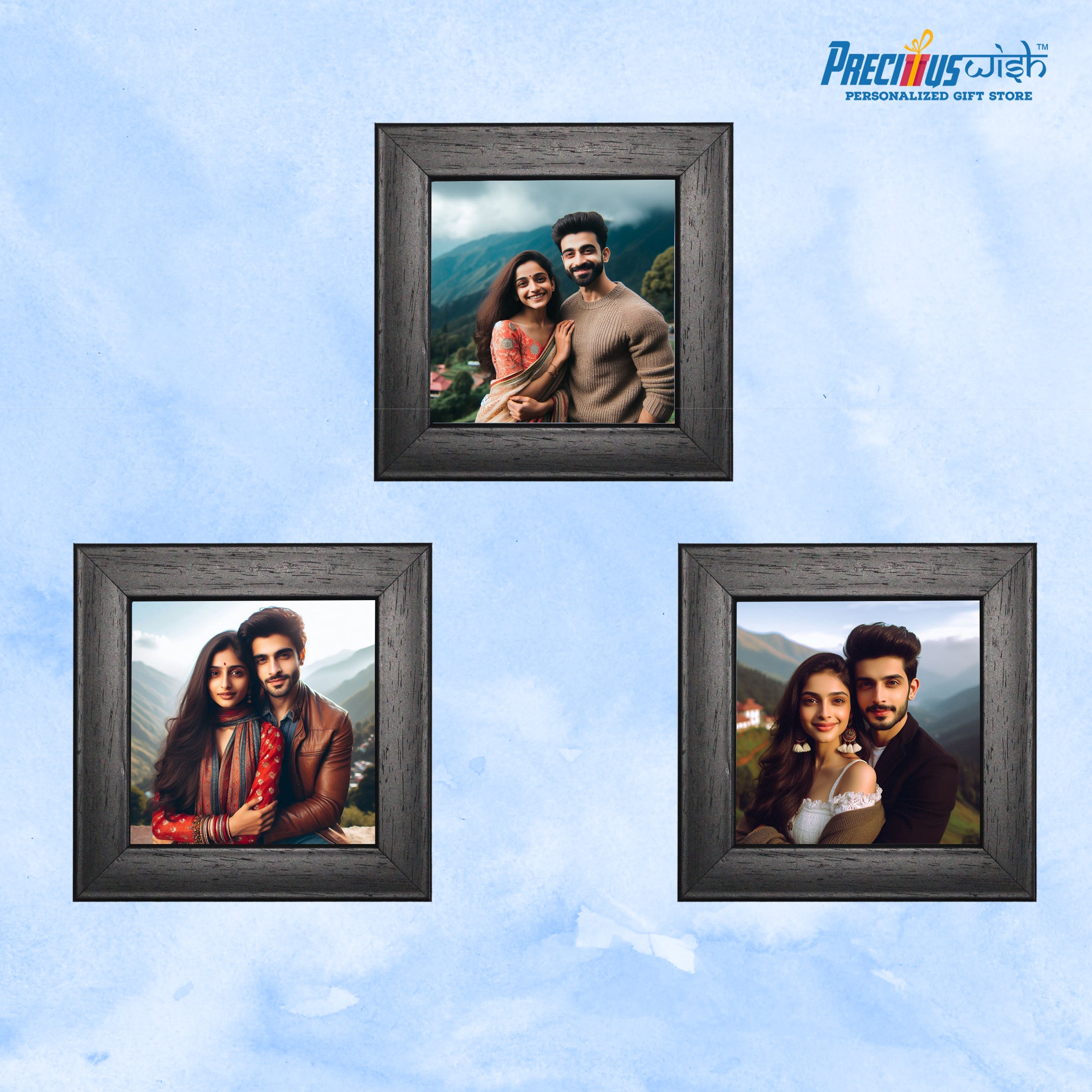 Customized 3 inch Fridge Magnet Black Frame