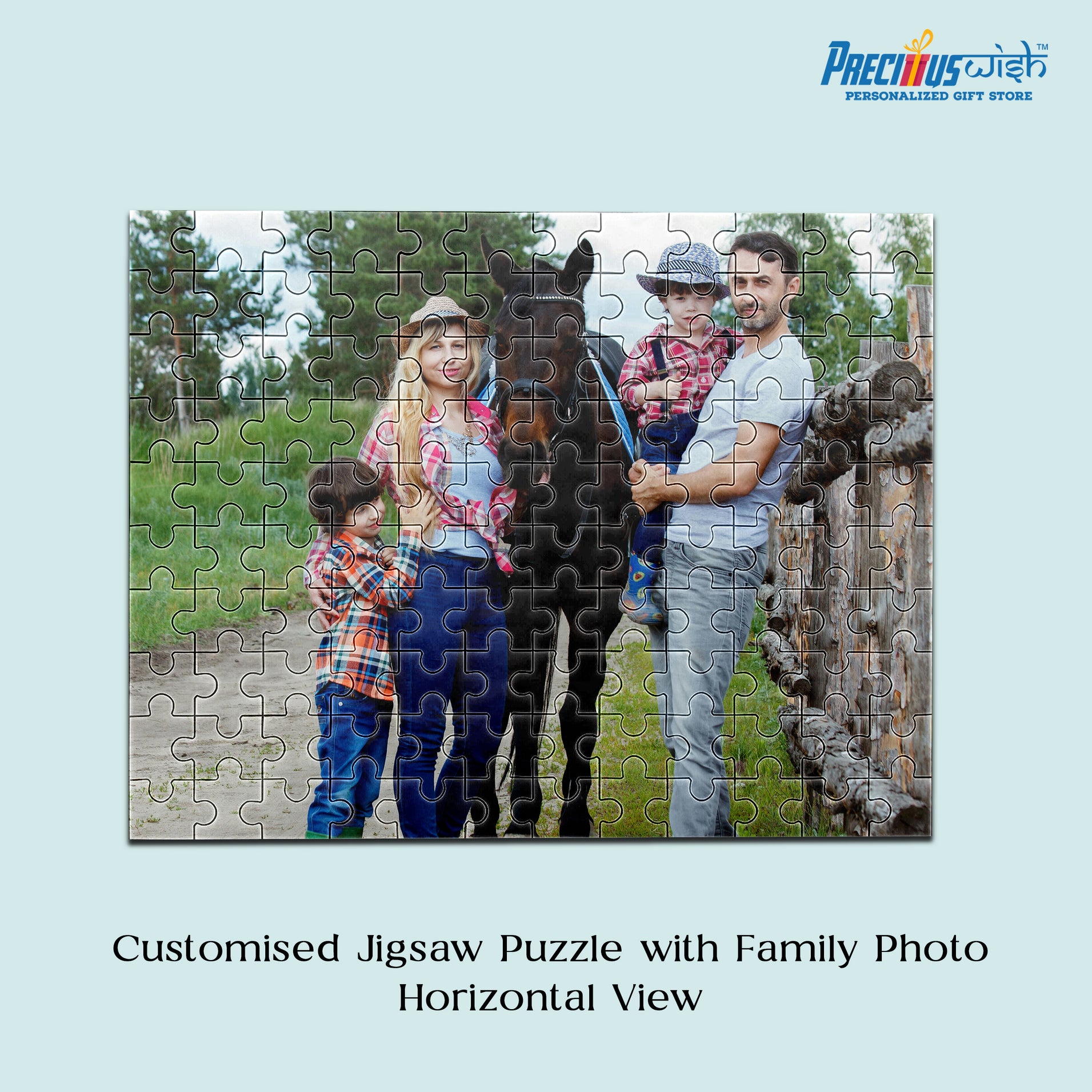 Customized Jigsaw Puzzle With Family Photo Rectangle Horizontal