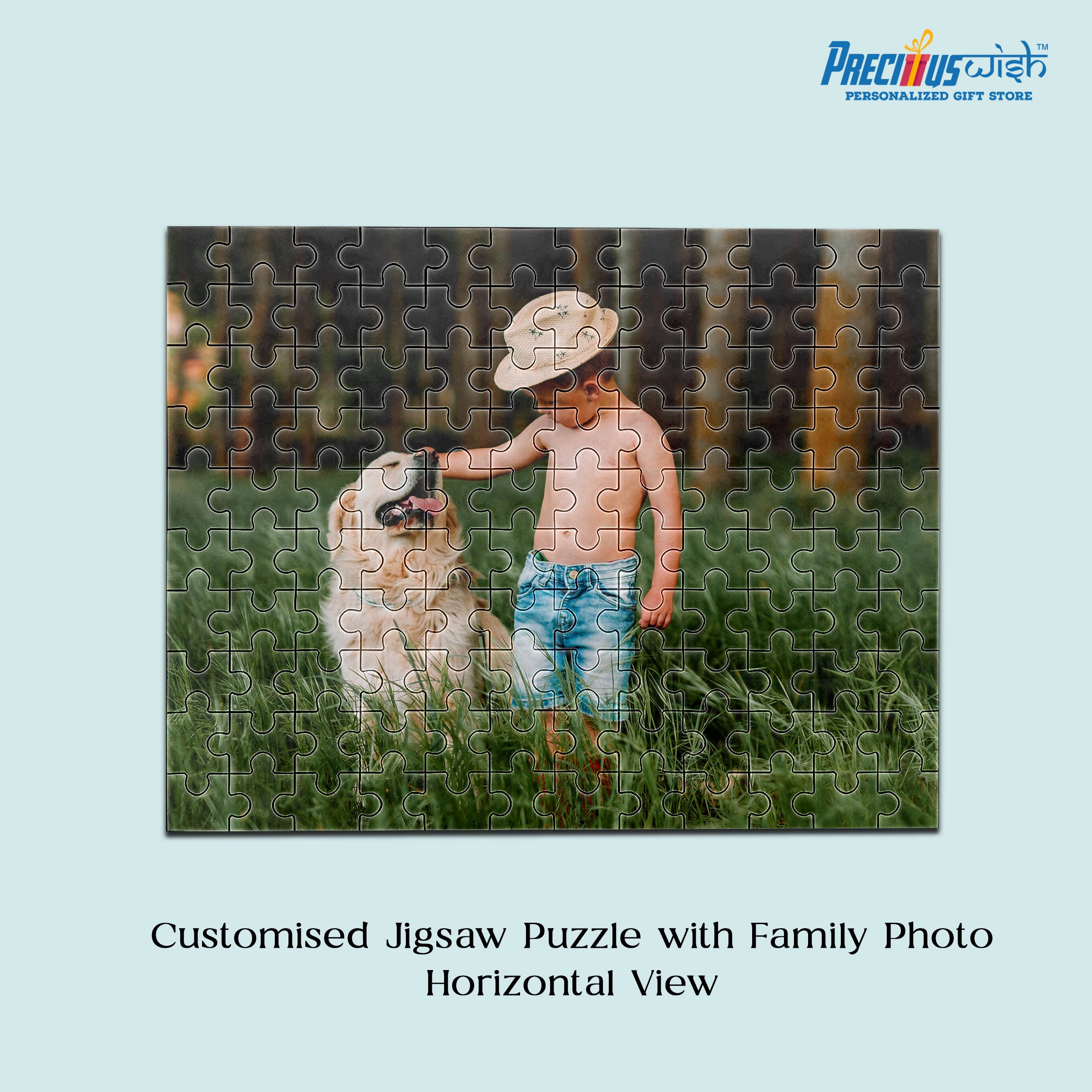 Customized Jigsaw Puzzle With Kids Photo Rectangle Horizontal