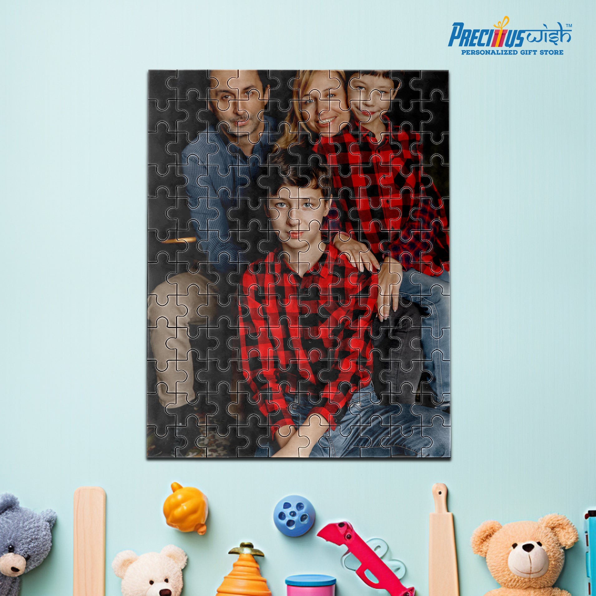 Customized Jigsaw Puzzle With Family Photo Rectangle Vertical