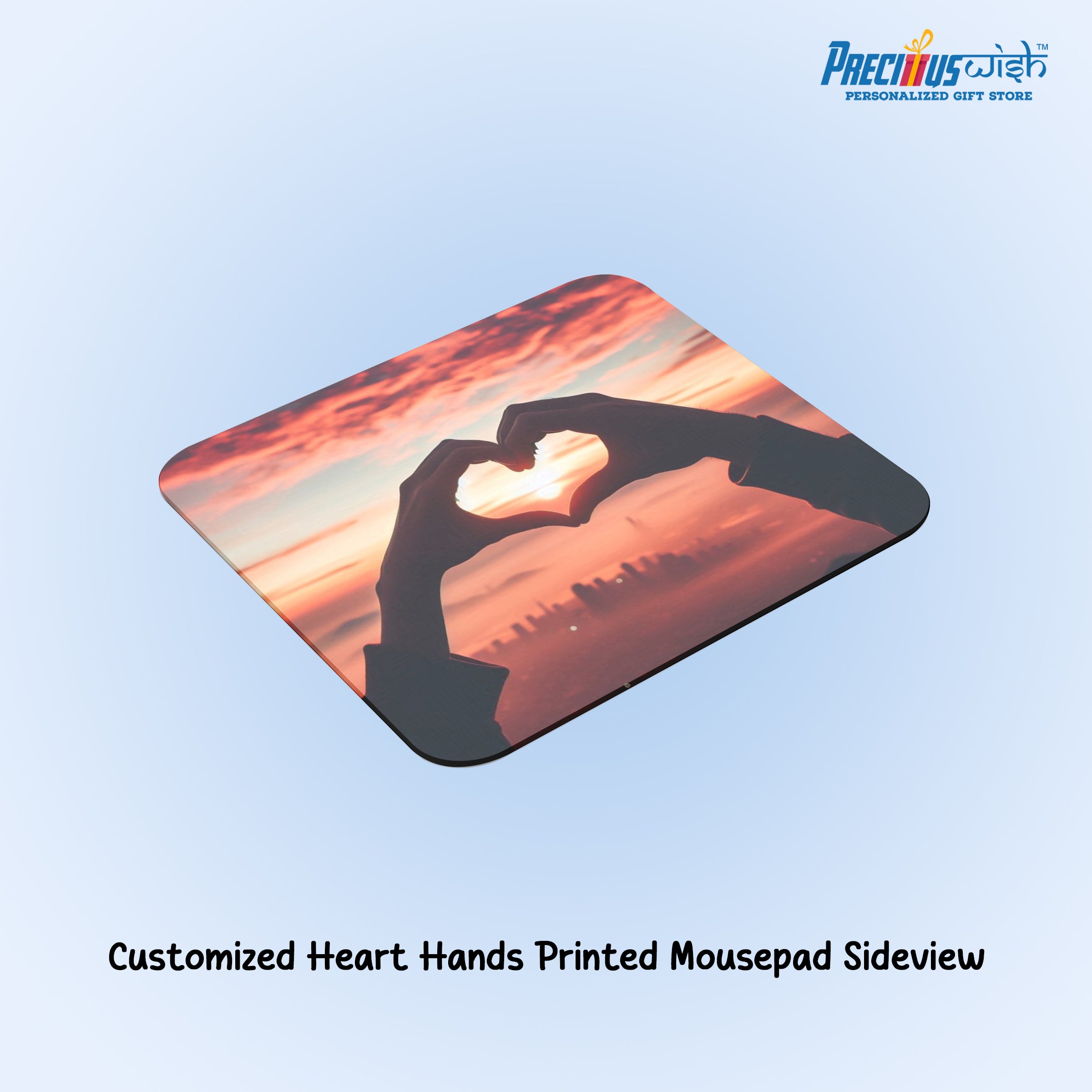 Customized Heart Hands Printed Mouse_Pad