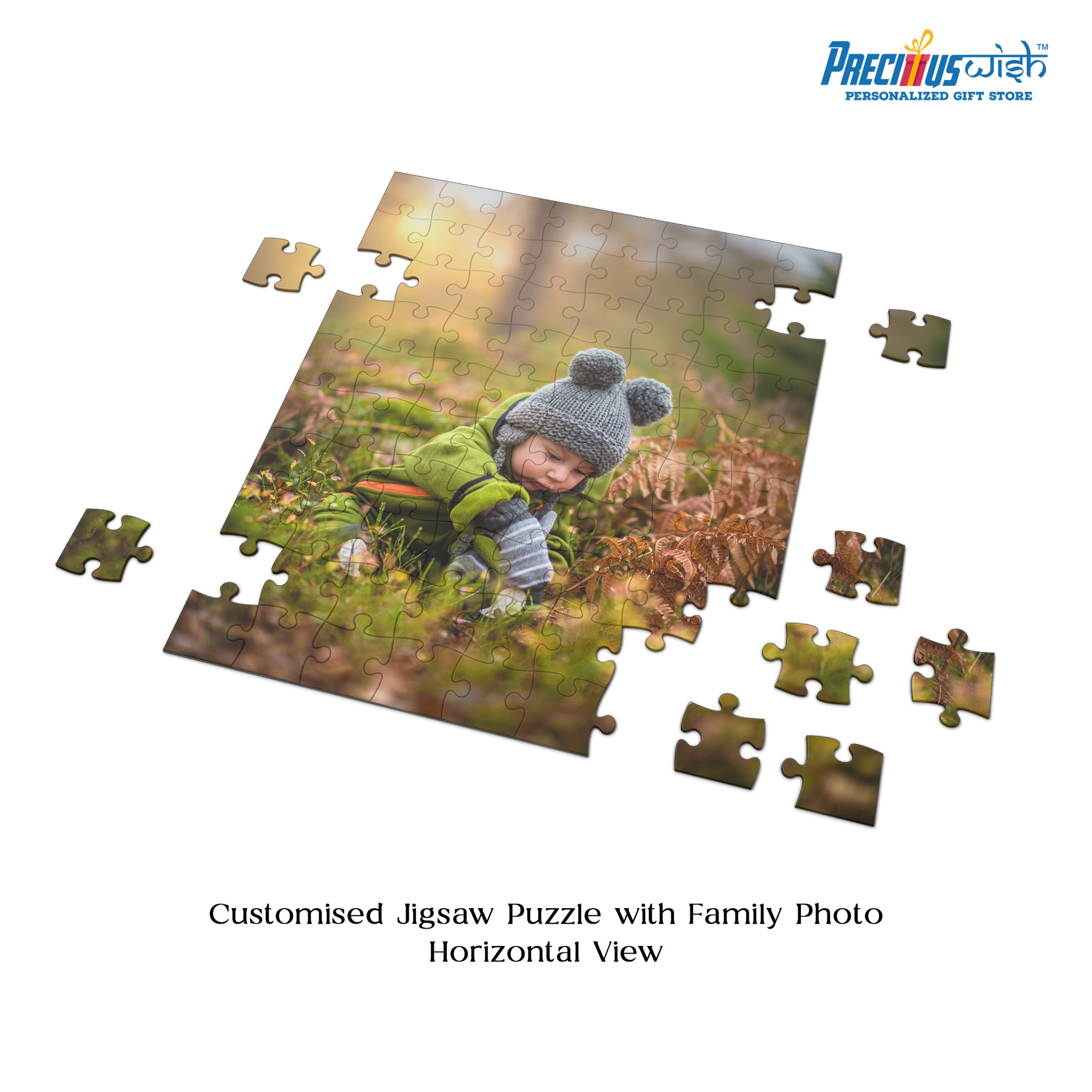 Customized Jigsaw Puzzle With Kids Photo Rectangle Horizontal