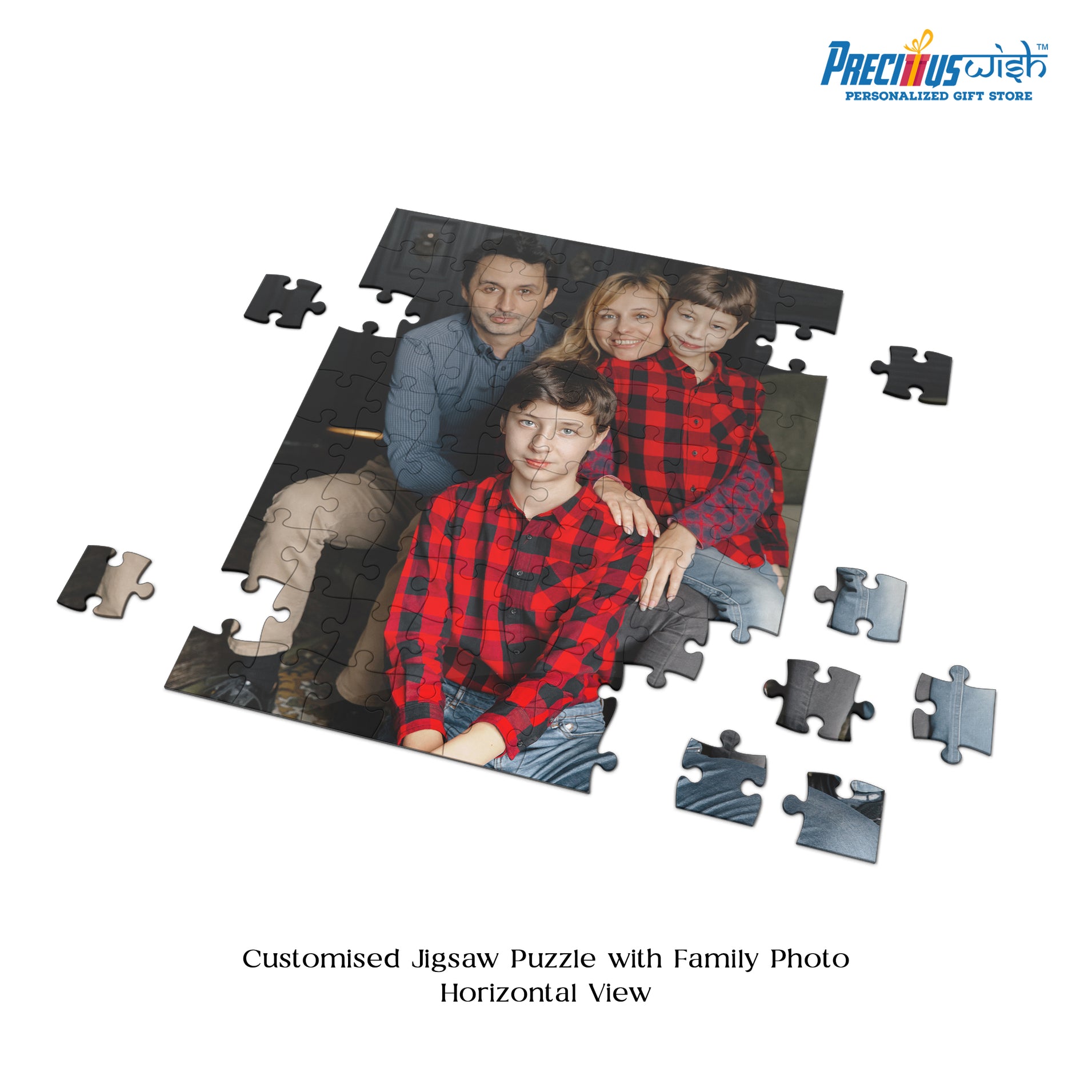 Customized Jigsaw Puzzle With Family Photo Rectangle Vertical