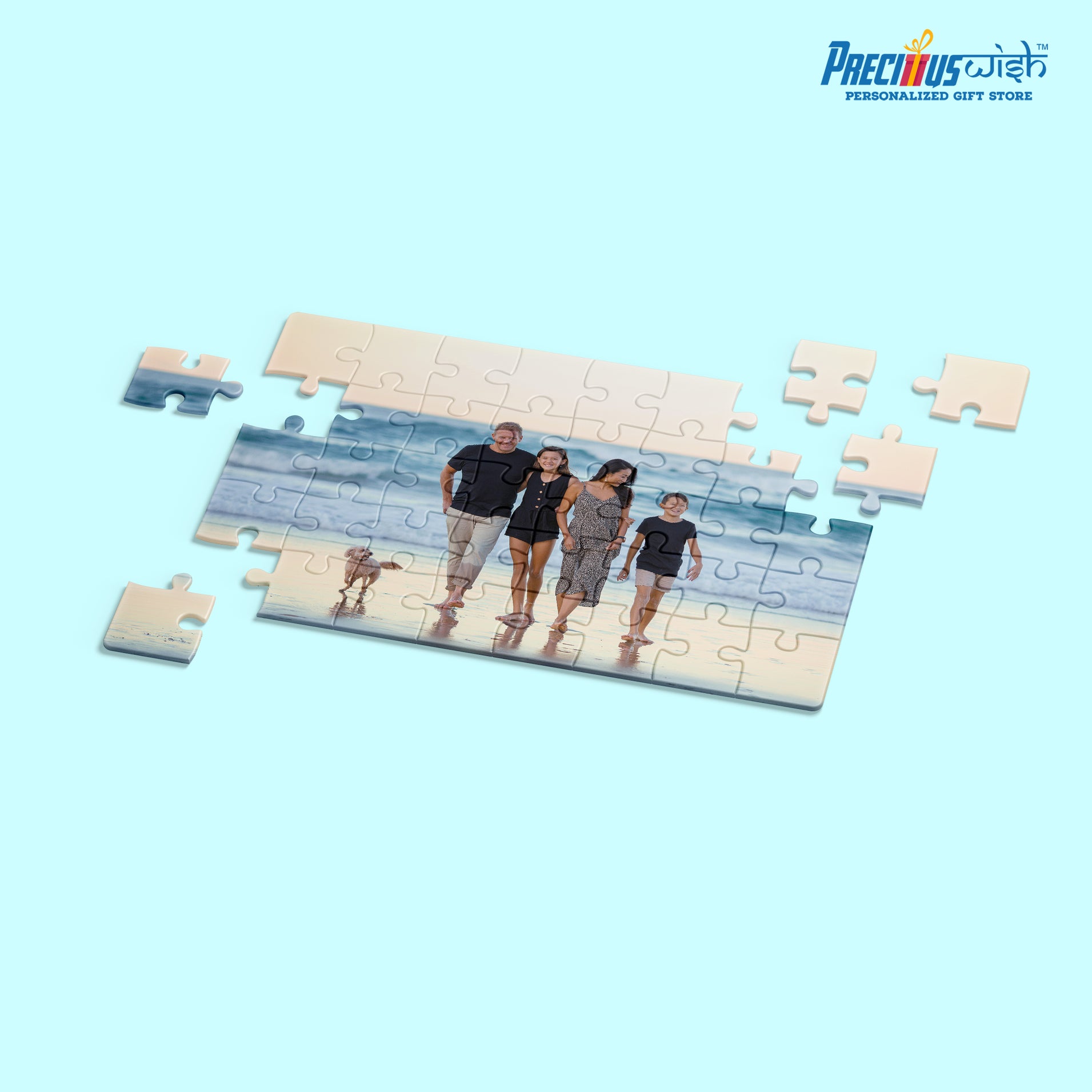 Customized Jigsaw Puzzle With Family Photo Rectangle Horizontal