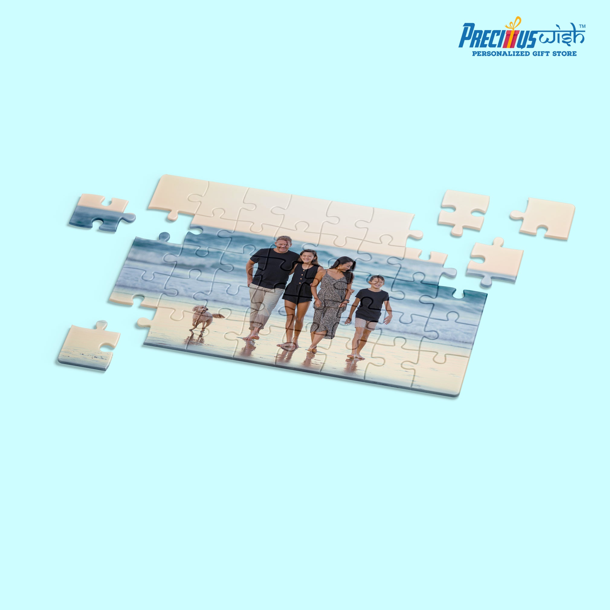 Customized Jigsaw Puzzle With Family Photo Rectangle Horizontal