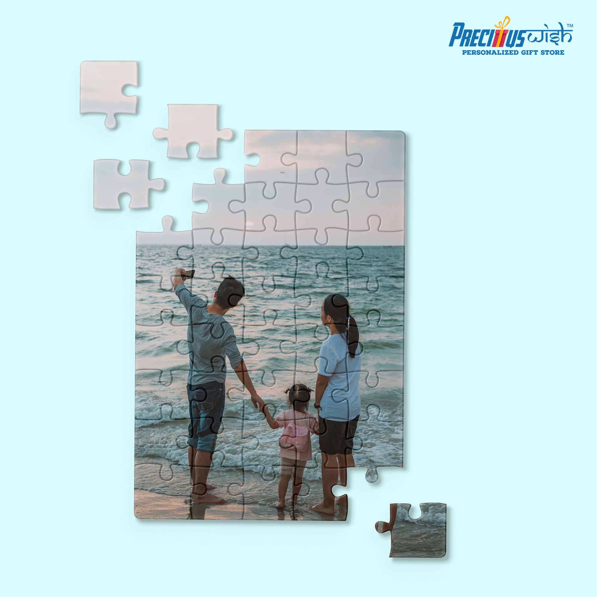 Customized Jigsaw Puzzle With Family Photo Rectangle Vertical