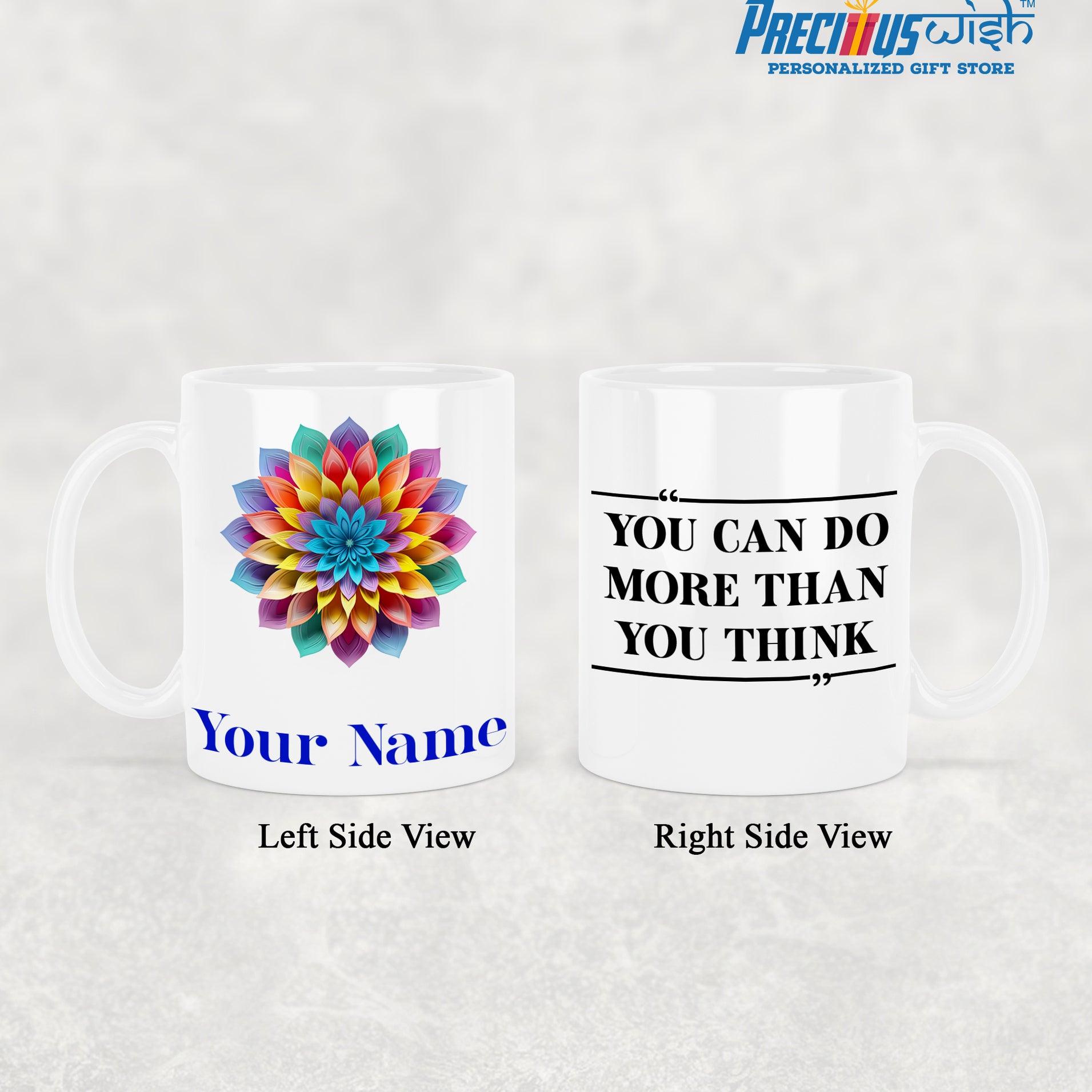 Customized Mandala Name Quote Mug