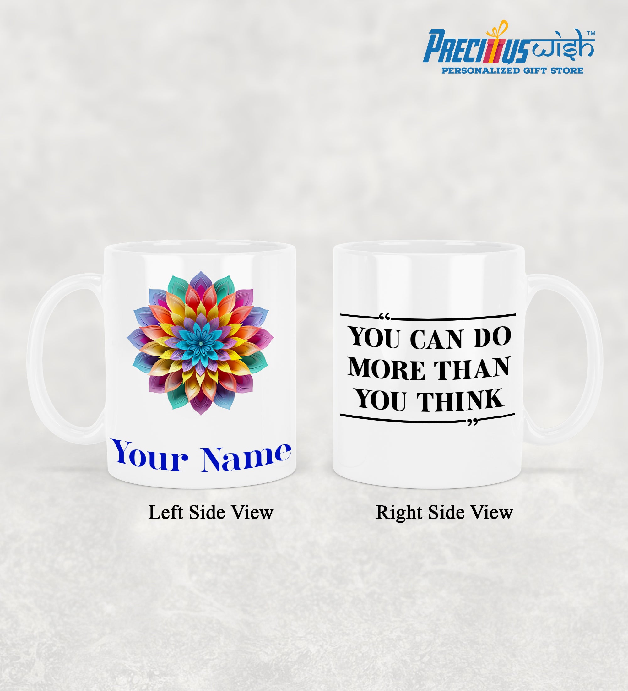 Customized Mandala Name Quote Mug