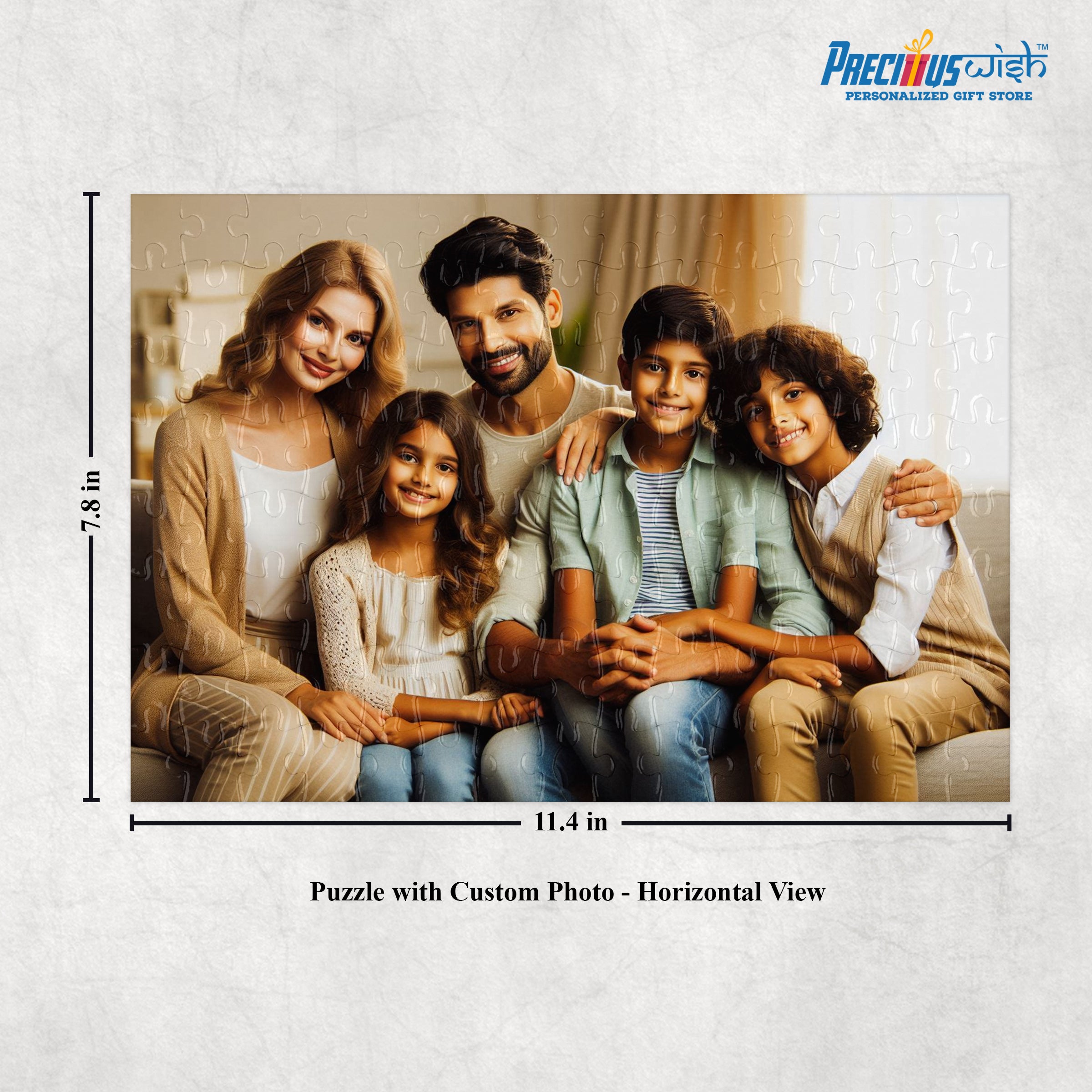Customized Jigsaw Puzzle With Family Photo Rectangle Horizontal