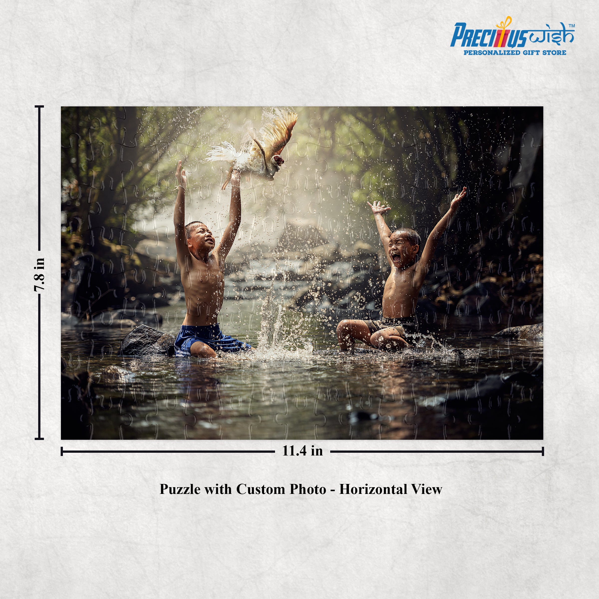 Customized Jigsaw Puzzle With Kids Photo Rectangle Horizontal