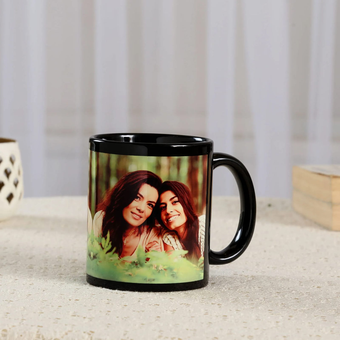 Customized Black Patch Mug with Photo