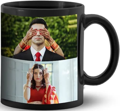 Customized Black Patch Mug with Photo