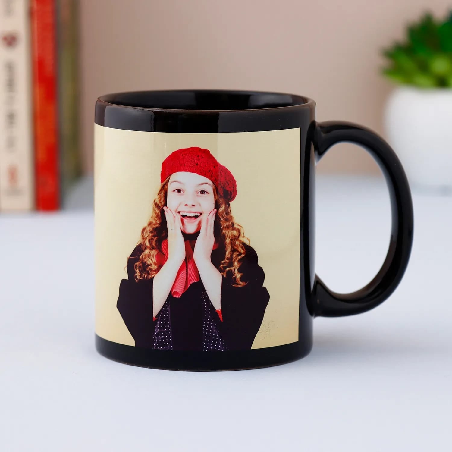 Customized Black Patch Mug with Photo