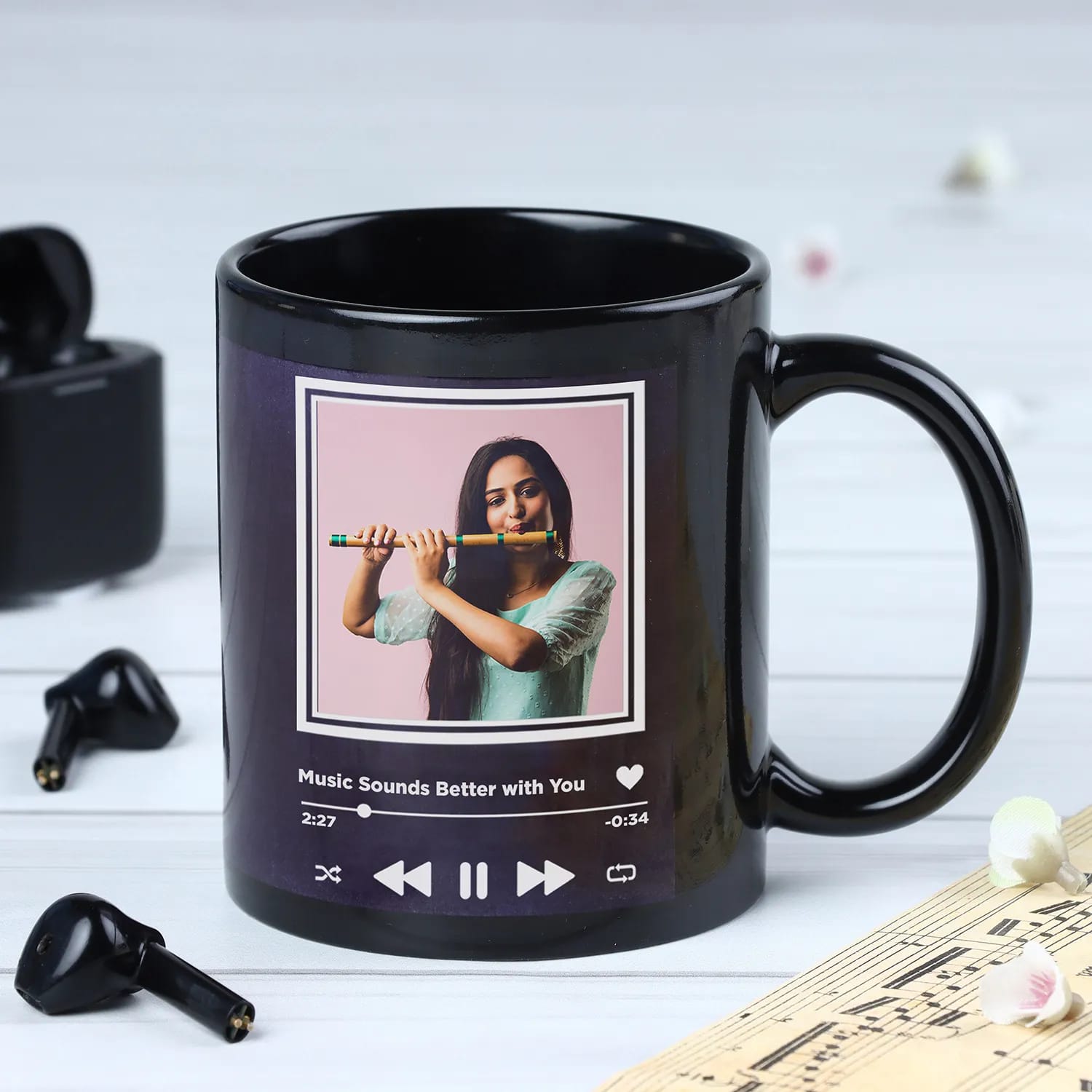 Customized Black Spotify Mug with Photo
