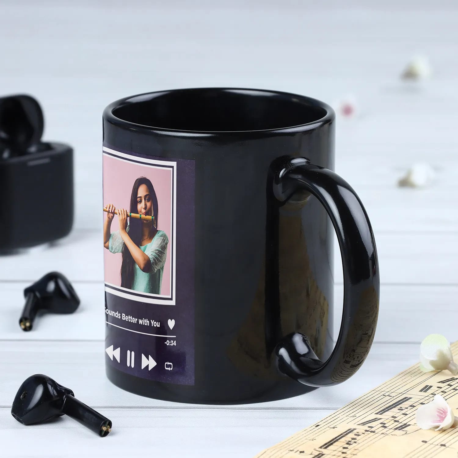 Customized Black Spotify Mug with Photo
