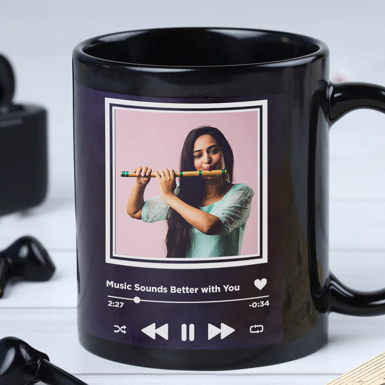 Customized Black Spotify Mug with Photo