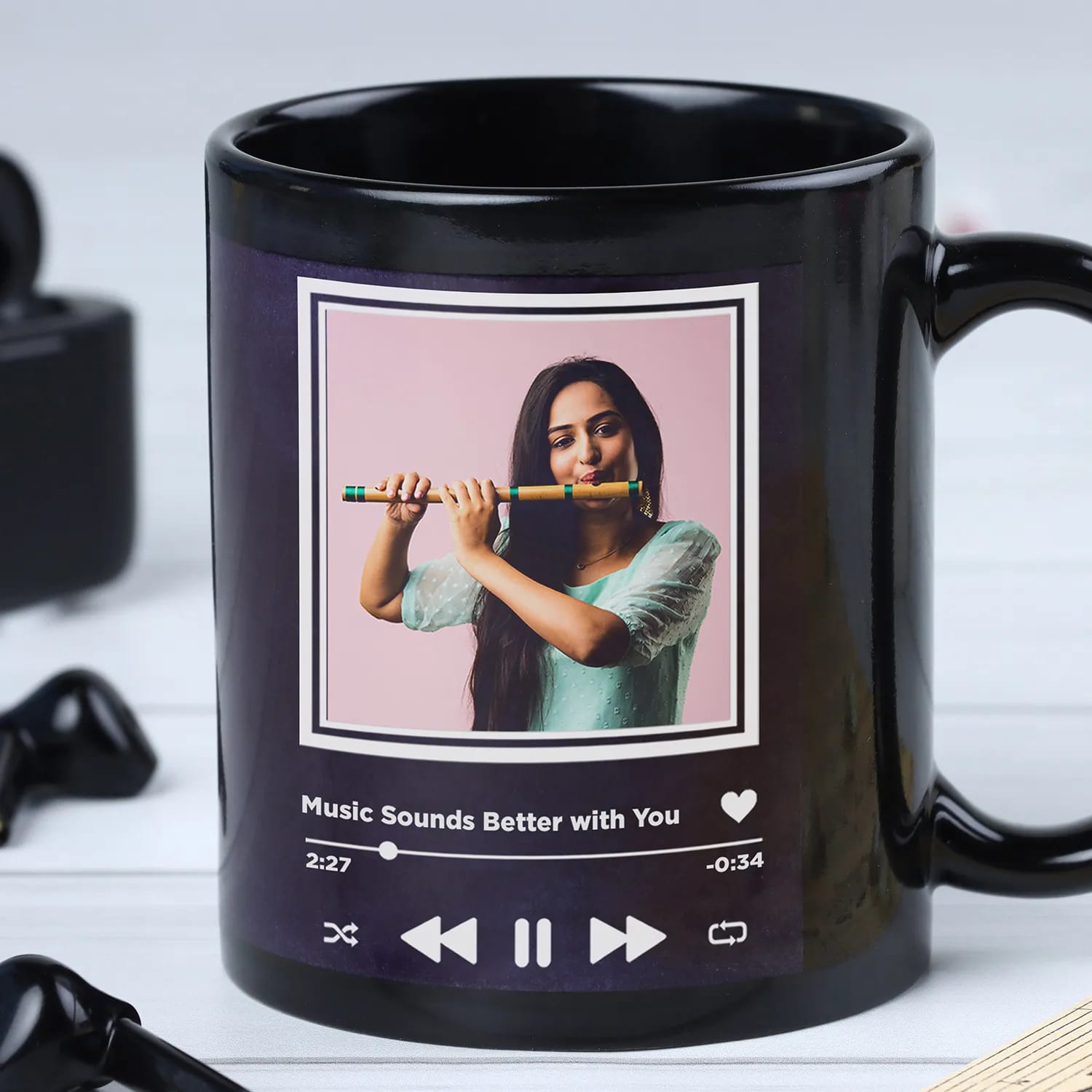 Customized Black Spotify Mug with Photo
