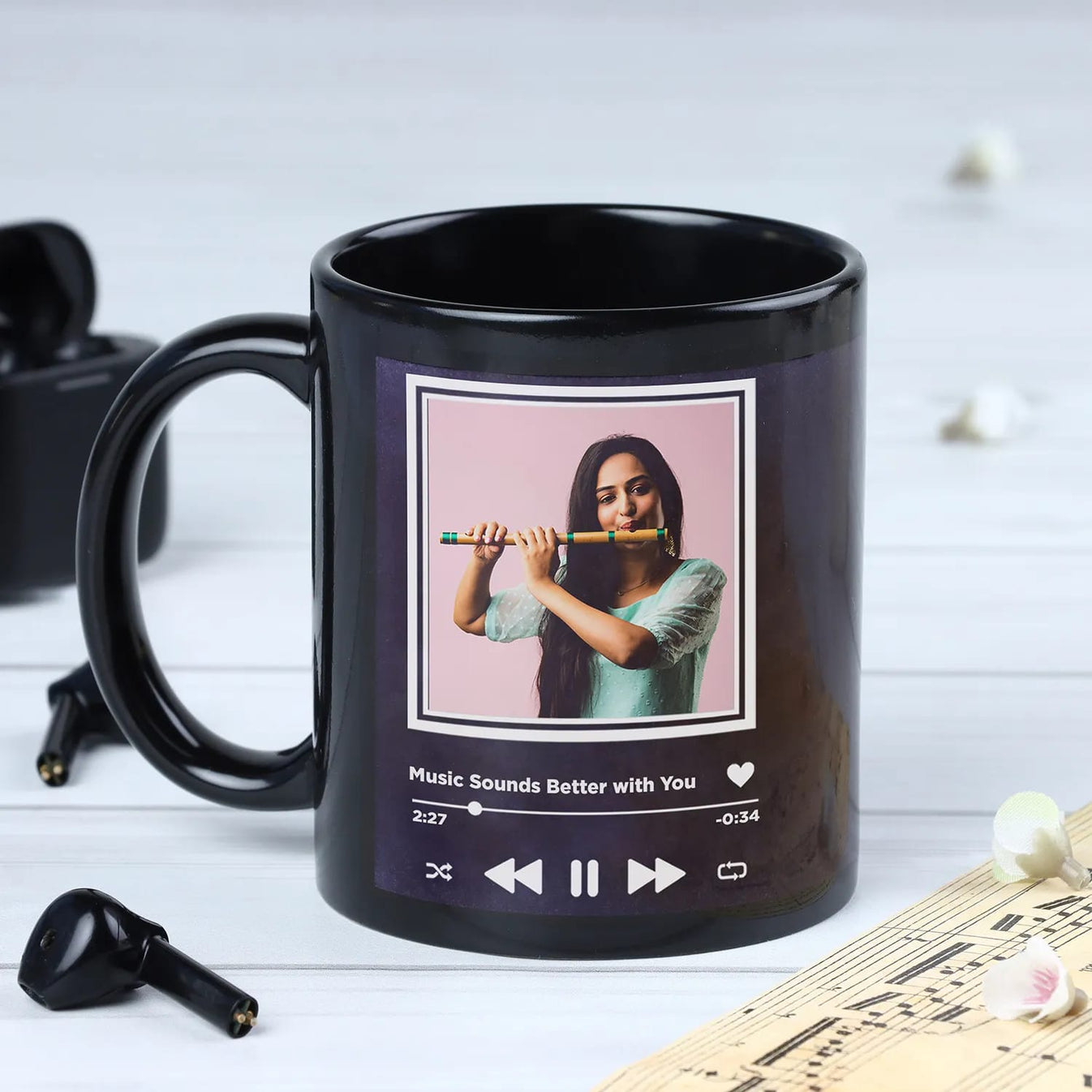 Customized Black Spotify Mug with Photo