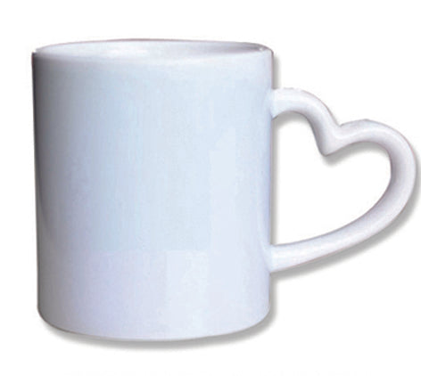 Personalized Image with Heart Handle White Mug