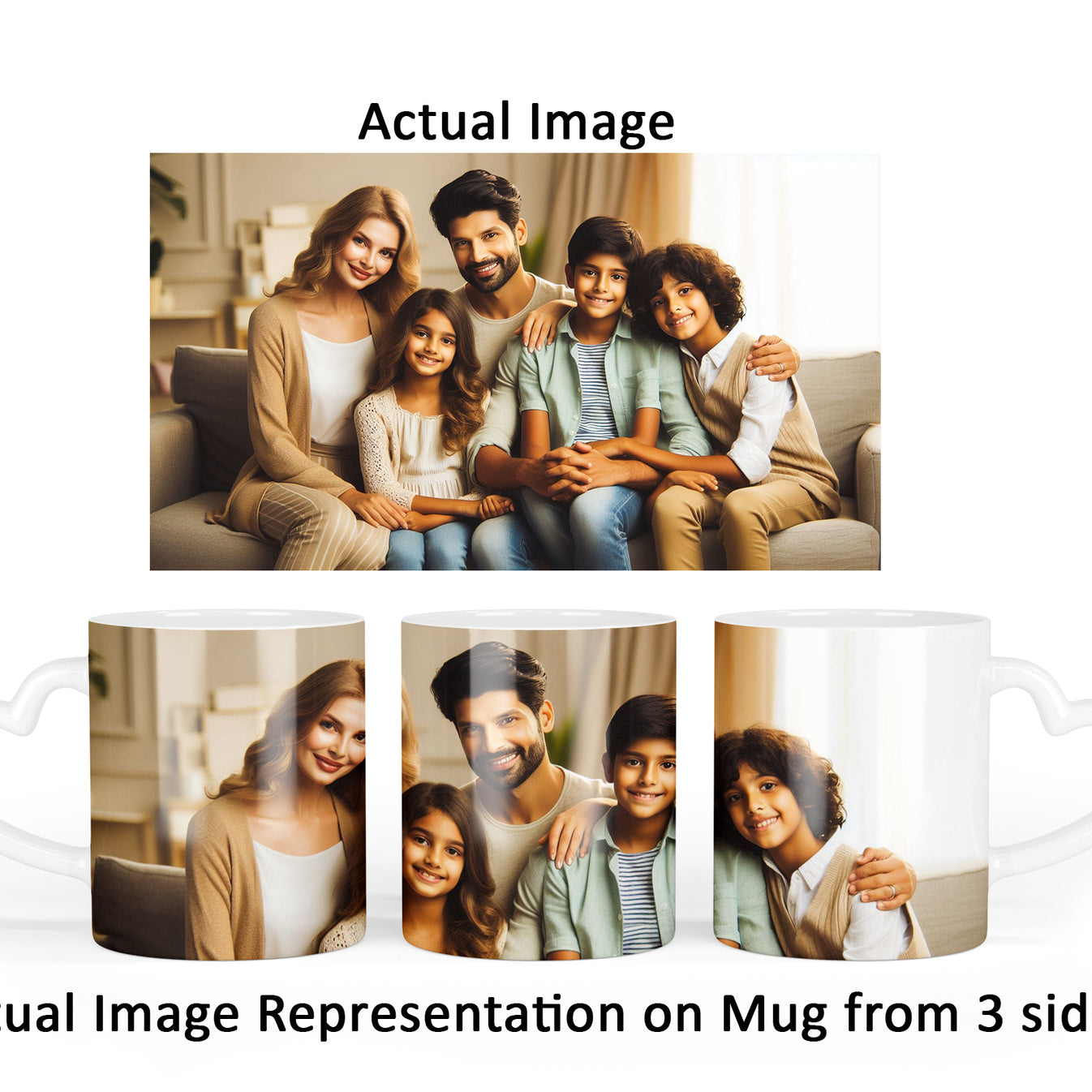 Personalized Image with Heart Handle White Mug