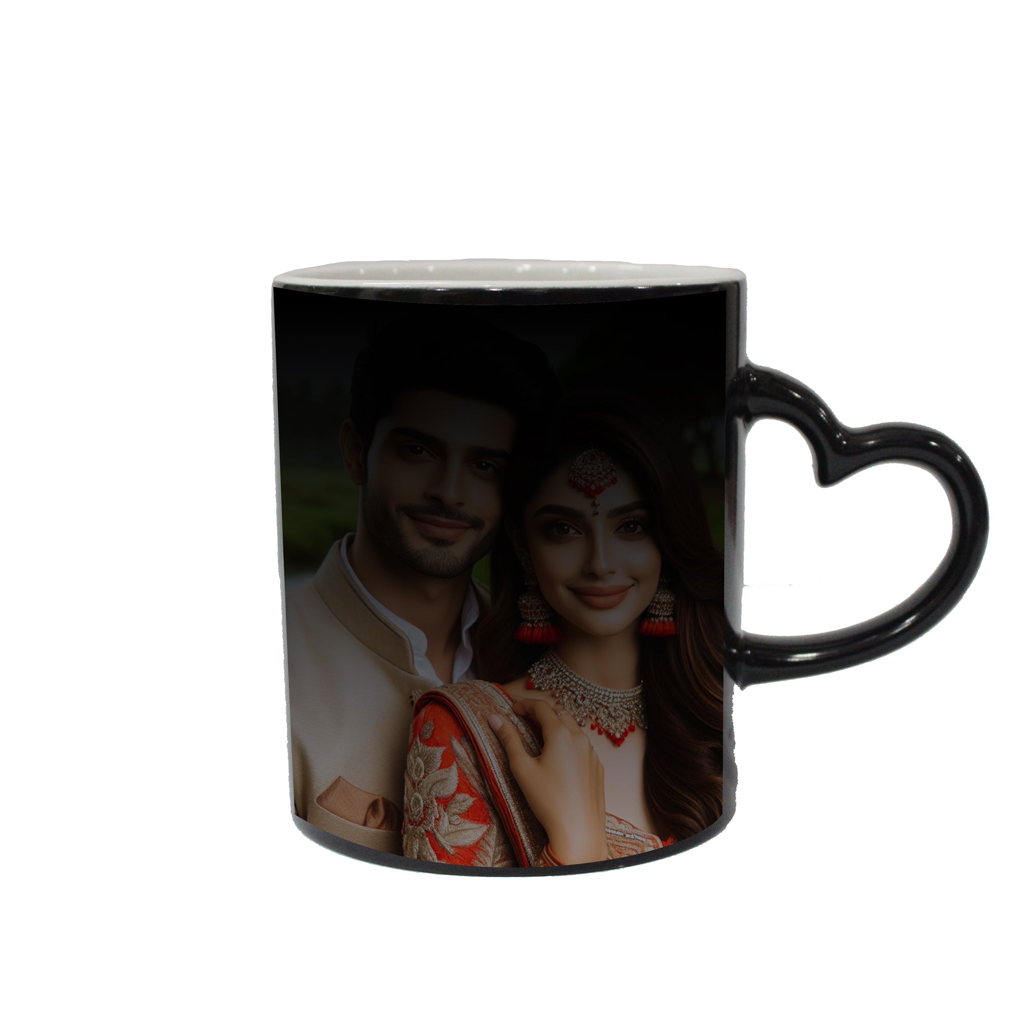 Personalized Image on Heart Handle Magic Mug