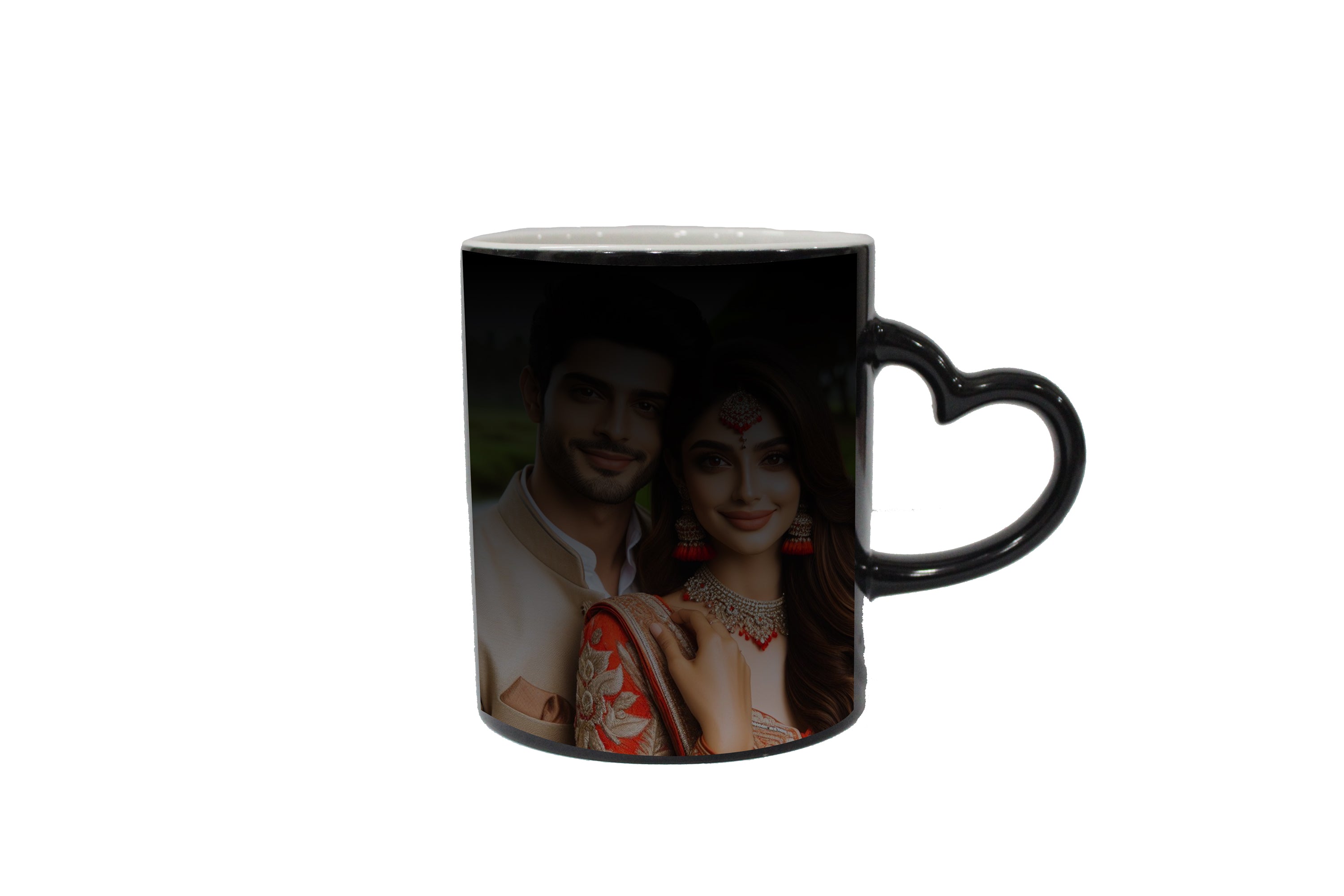 Personalized Image on Heart Handle Magic Mug