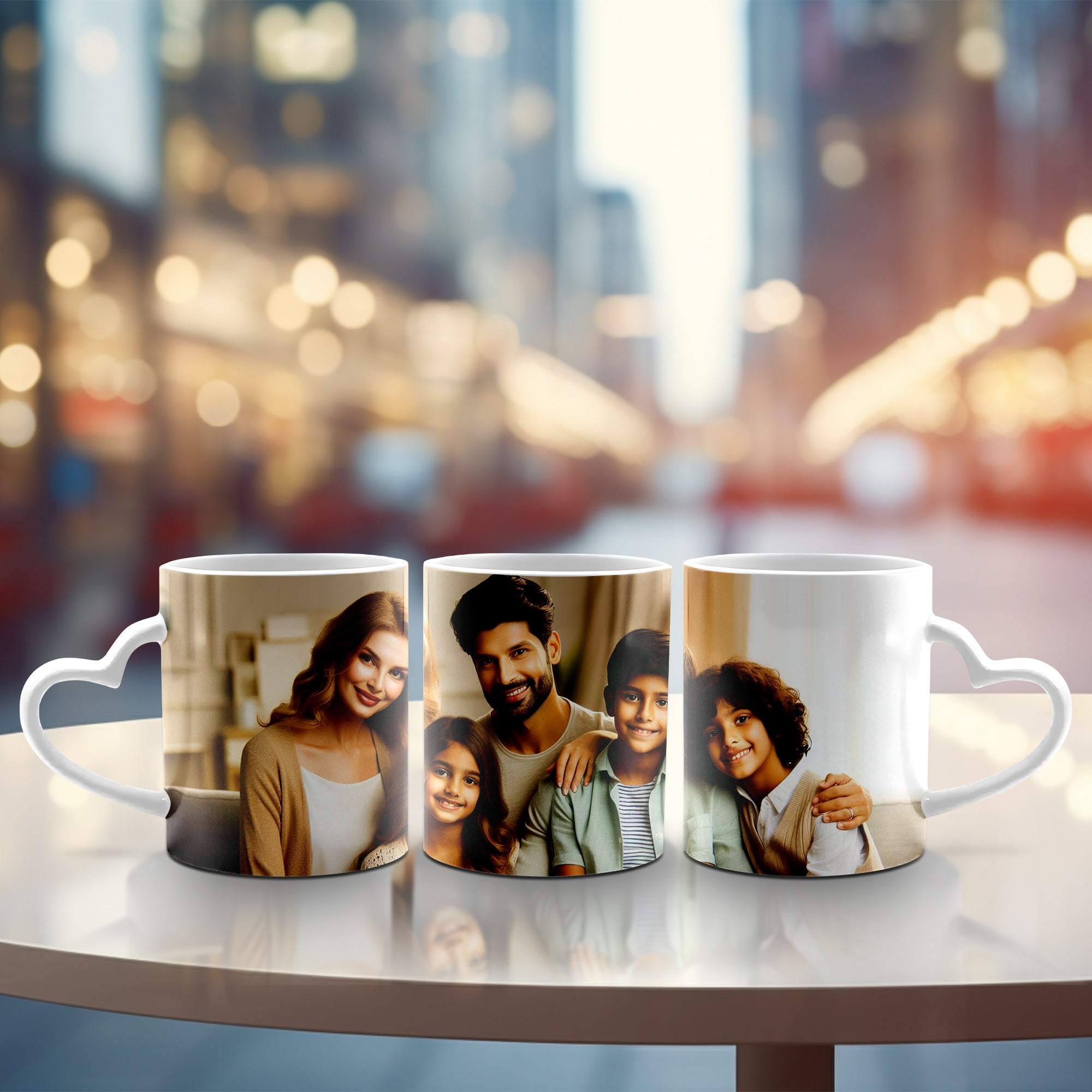 Personalized Image with Heart Handle White Mug